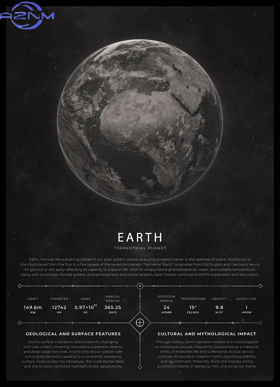 Star Map Poster - AZNM Pôster Espacial Estético Vintage, Impressão