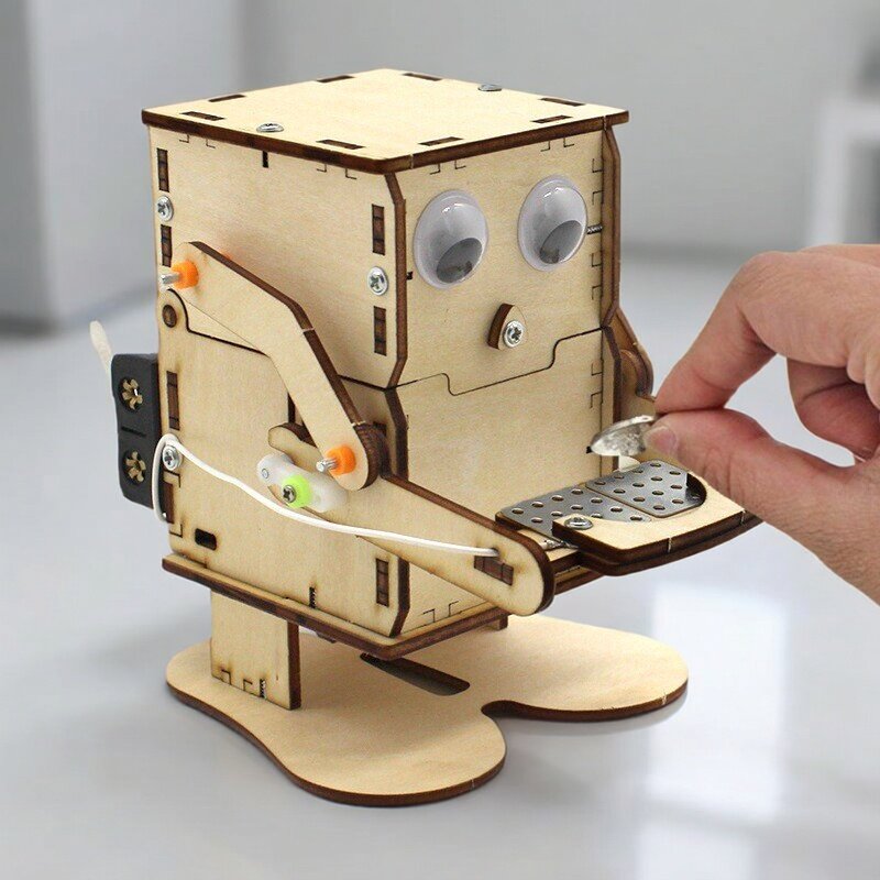 Robô de Madeira Montável DIY q - Science Project Kit avaliação e preço