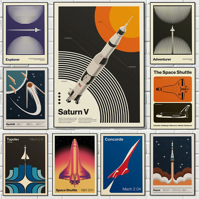 Retro abstrato espaço shuttle  - Star Map Poster avaliação e preço