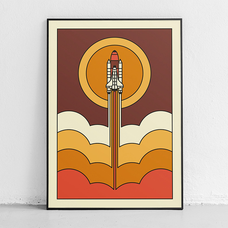 Retro abstrato espaço shuttle  - Star Map Poster avaliação e preço