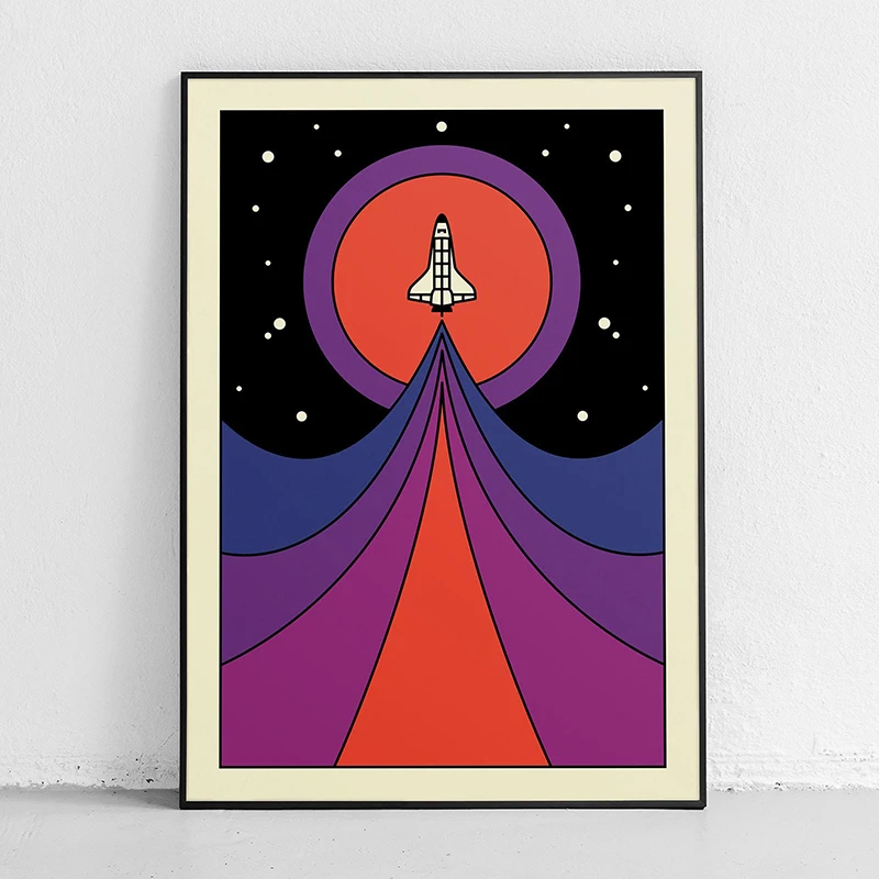 Retro abstrato espaço shuttle  - Star Map Poster avaliação e preço