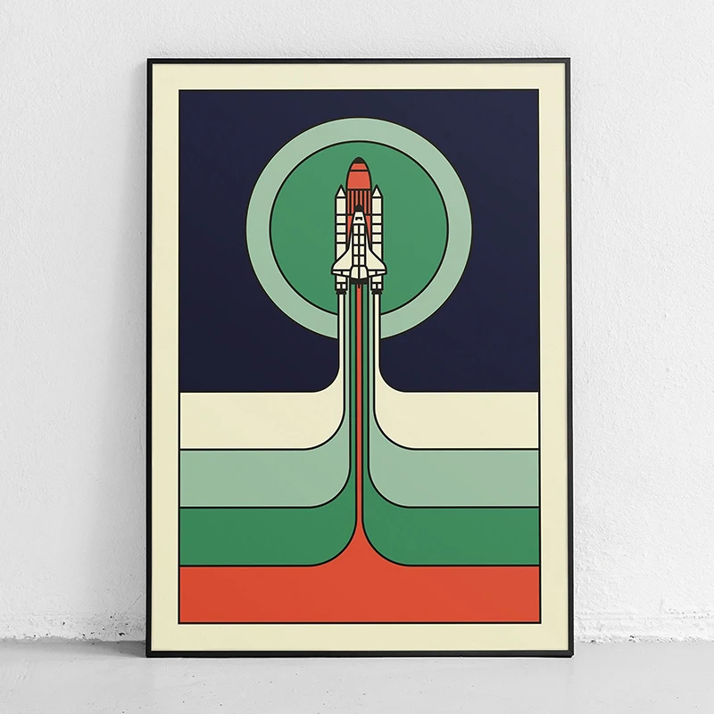 Retro abstrato espaço shuttle  - Star Map Poster avaliação e preço
