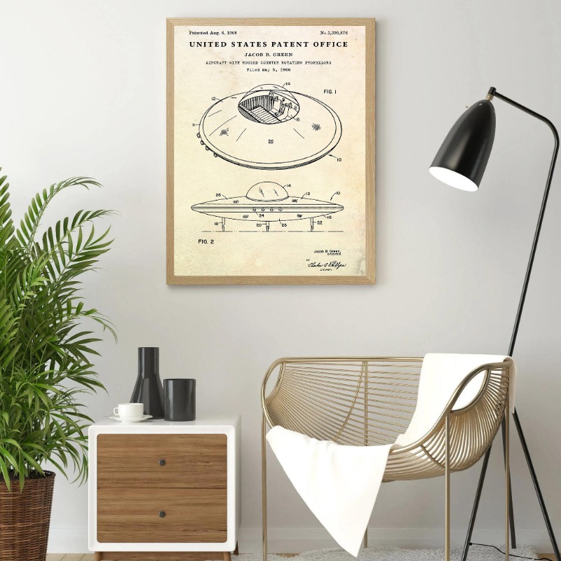 Vintage disco voador ufo plana - Star Map Poster avaliação e preço